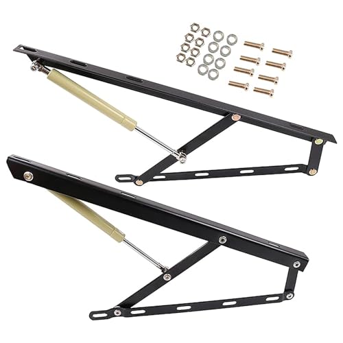 Mecanismo hidráulico de elevación de Cama de Alta Resistencia con Resorte de Gas, Kit de elevación para cajón de Cama y sofá Cama, bisagras Plegables de Resorte, 7 Unidades (Negro, 100 cm/3,3 pies)