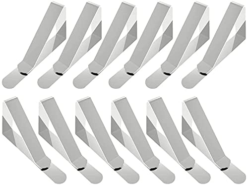 Luksuriøst Tablecloth Clips, Picnic Table Clips, Table Cloth Cover Clamp for Picnic Tables Stainless Steel Picnic Table Cloth Holders Table Cover Clips Clamps - 12 Pack