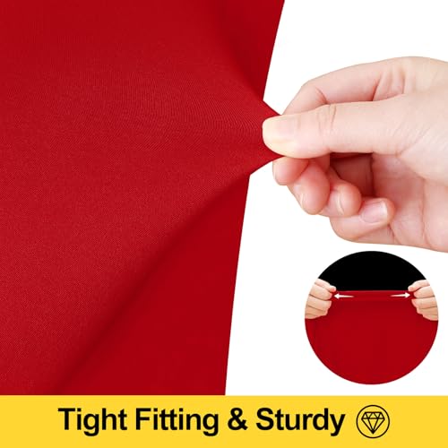 Image of Smiry 2 Pack Spandex Elastic Fitted Table Cloth Skirt for 6FT Table | Stretch Washable Table Cloth, Banquet Table Cover for Wedding, Party, Indoor & Trade Shows, (Red, 72Lx36Wx30H)