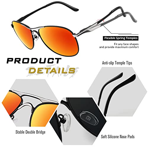Image of GQUEEN Classic Pilot Polarized Sunglasses Men Women Retro Shades UV400 MOS1