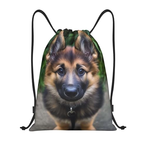 Drawstring Backpack Sports Gym Bags Draw String Bag for Women Men Cute german shepherd Drawstring Bags Sackpack
