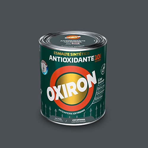 Oxiron Esmalte Antioxidante Liso Satinado Gris Medio 750 ml