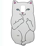 Galaxy S5 Case,Mingfung 3D Cute White cartoon cat Soft Rubber Silicone Back Case Cover Skin for Samsung Galaxy S5 i9600