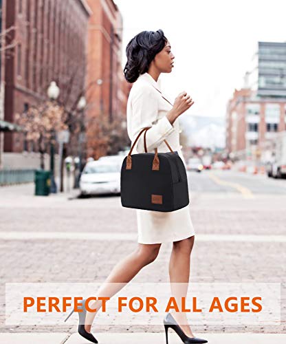Moyad Insulated Lunch Bags For Women Adults Large Lunch Box Modern Meal Prep Cooler Purse For Picnic Work Office Thermal Lunch Tote Lunch Pail Black #TOP4