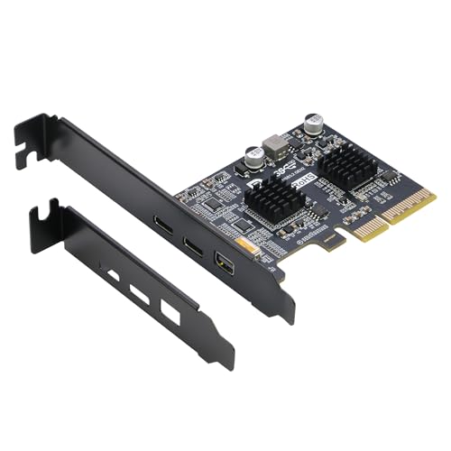 PCIe to USB C Expansion Card [10Gbps], RIITOP PCIe 3.0 x4 and Mini Displayport (Input) to USB...