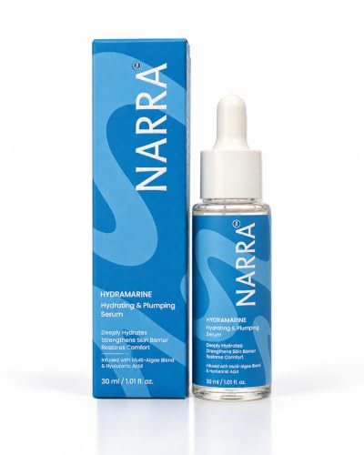 Image of NARRA HydraMarine - Hydrating & Plumping Serum | 9 Marine Algae Complex, Ceramides & Hyaluronic Acid | Deep Hydration, Barrier Repair, Plumping | Lightweight Non-Sticky Texture | Suitable for All Skin Types | 30 ml | Pack of 1