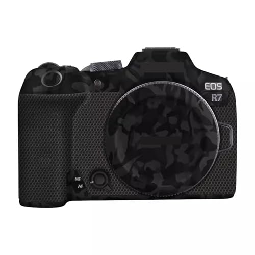 に適合する Canon EOS R7用カメラスキン傷防止ビニールラップ漫画フィルムボディプロテクターコート写真アクセサリーステッカー(シャドーカモブラック)
