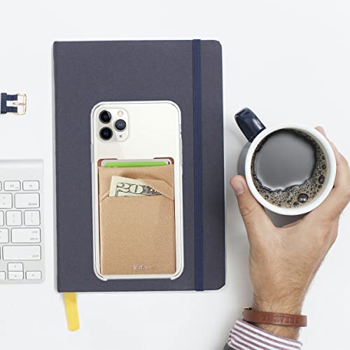 Image of RFID Blocking Phone Card Wallet - Double Secure Pocket - Ultra-Slim Self Adhesive Credit Card Holder Card Sleeves Phone Wallet Sticker All Smartphones(Gold)-2PC