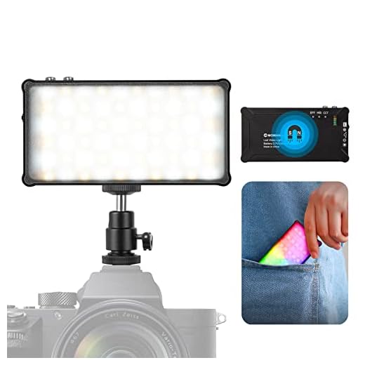 Moman RGB Antorcha Led Vídeo, Foco Fotografia Cámara Reflex de 360°Color, Luz DSLR Portátil con Batería Recargable para Cameras y Vídeocamara Canon, Sony, Nikon, Antorcha-Led-Video-Foco-Fotografia