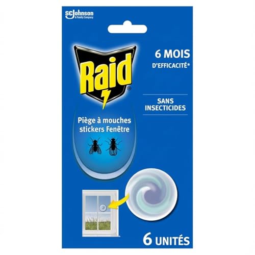 Piège À Mouches Sticker Fenêtre Raid – 6 Stickers, Sans Insecticides - vue 2