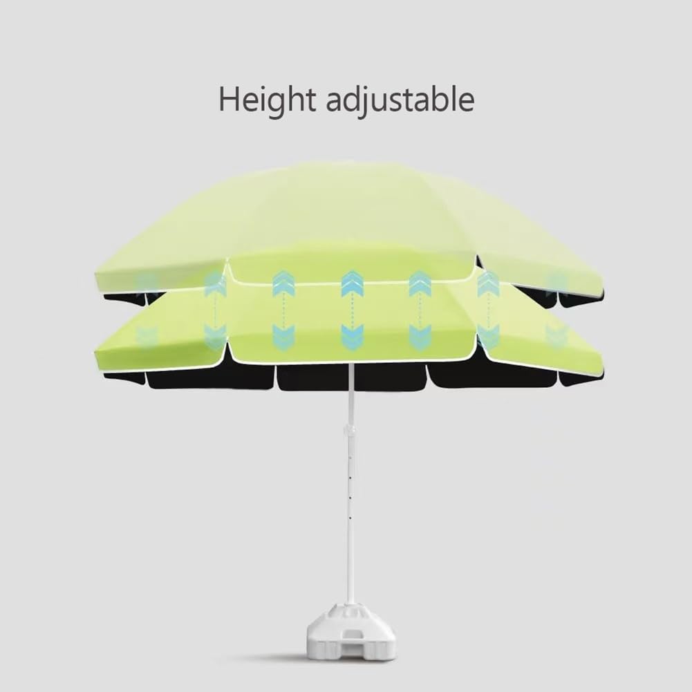 Ombrellone da spiaggia rotondo piccolo 160cm, ombrellone parasole portatile da esterno da 220cm con copertura, protezione UV 50+, impermeabile, regolabile in altezza