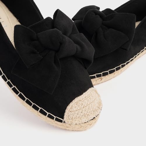 MUSSHOE Casual Espadrilles for Women Flats: Comfort Closed Toe Autumn Linen Sole Ballet Flats with Bow - Lightweight Slip on Walking Shoes for Vacation&Daily2