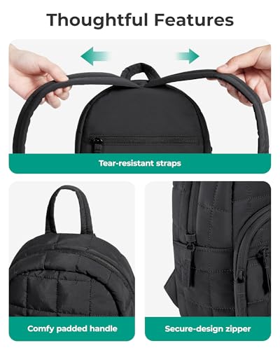 Image of BAGSMART College Laptop Backpack, Mini Backpack for Women, Lightweight Small Backpack Purse, Bookbag for Work College, Water Resistant, Camel