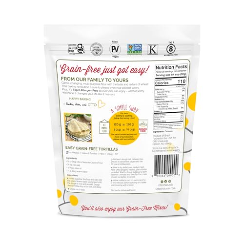 Otto's Naturals Grain-Free, Gluten-Free, Paleo Cassava Flour, 2 lb. bag
