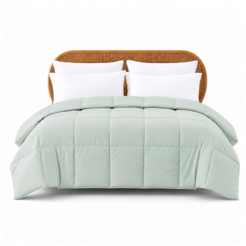 Image of Modern Threads Comforter Duvet Insert, Reversible Quilted Down Alternative Comforter with Corner Tabs, All Season Bedding, Twin, Sage Green