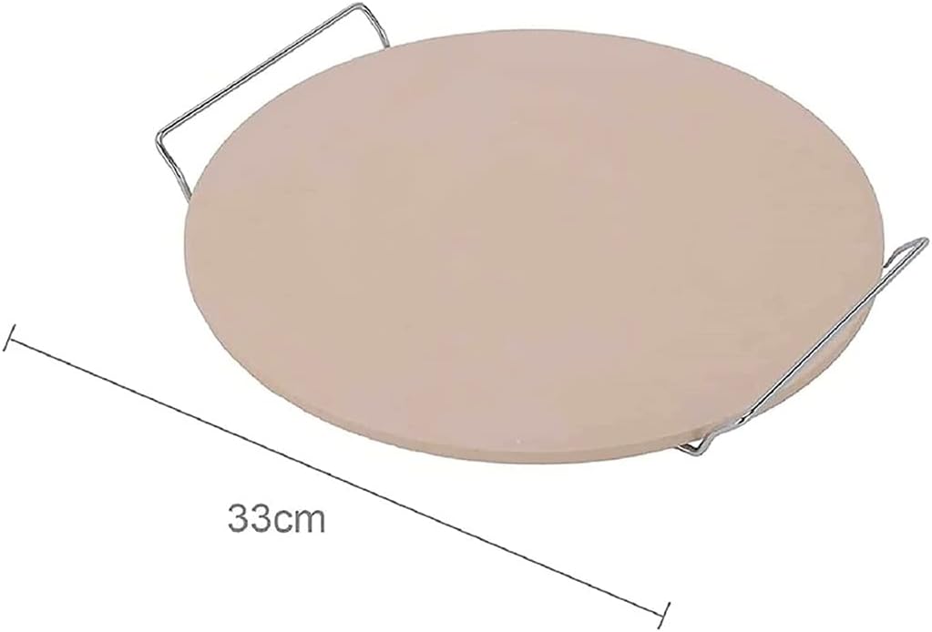 Pizza Stone High Temperature Pizza Tray with Wire Rack with Handle Pizza Baking Stone for Making Pizza Cookies 33cm
