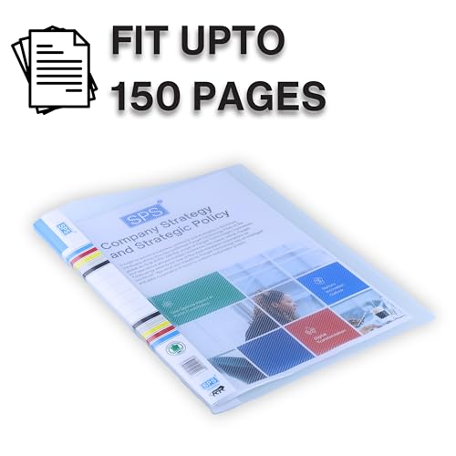 Image of SPS Colored Report File - Set of 10 | Plastic File for A4 Documents | for Office, School & Home | Holds Up to 150 Sheets | Best for Interviews and Reports