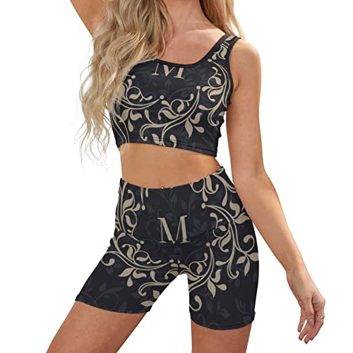 Donnapink Monogrammed Initial Letter M Women's Threaded High