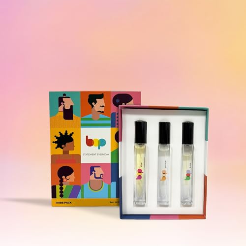 Image of bop Tribe Luxury Perfume Gift Set | Eau De Parfum for Men and Women | Long Lasting | Travel Size Unisex Perfume - Pack of 3 (10 Ml Each)| Fresh, Woody, Aqua, Floral)