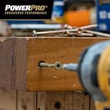 Power Pro Premium Zewnętrzne śruby do drewna, 23 x 7,6 cm, wiadro 2,3 kg, zewnętrzne powlekane żywicą epoksydową, brązowe, 417 sztuk
