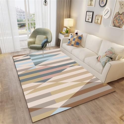 Tapis de sol 120x160cm marron rayé à carreaux résistant