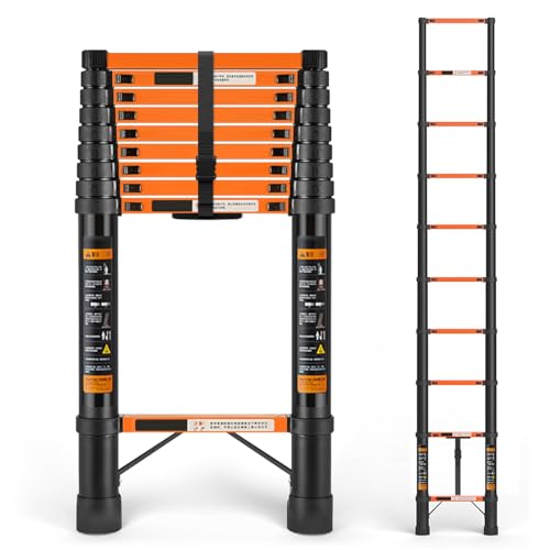 Consejos para Comprar Escaleras de Aluminio Walmart , tabla con los diez mejores. 41 PUROVERO Escalera Telescópica Recta 3.9 M, Escaleras Plegables para Casa Retractil y Portátil, Escaleras Multiposiciones de Acero Carbono, Fuerte y Duradero, Altura Ajustable,...
