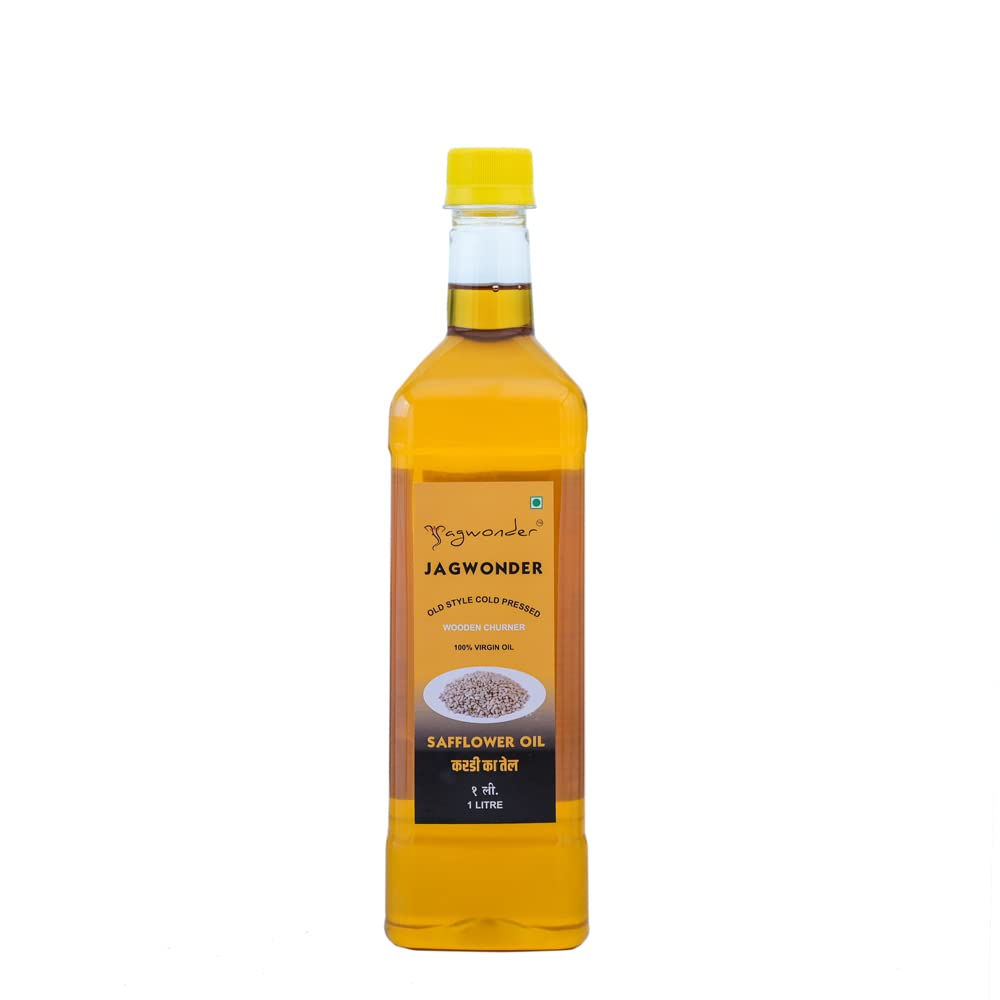 Jagwonder Cold Pressed Safflower Oil 1 litre Wood pressed Kolhu/Kacchi Ghani/Chekku Natural Processed Chemical free Cold Pressed Safflower Oil for Cooking (1 L (Pack of 1)) (B0C5L8Y9HZ) Amazon Price History, Amazon Price Tracker