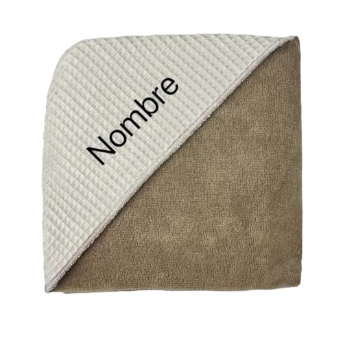 CARREDANA Capa de baño para Bebe 75x75cm .Toalla de baño con Capucha suabe y Tela Waffle .Regalo recién Nacido.Regalo...