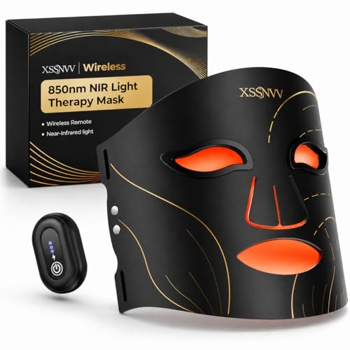 Red Light Therapy for Face, Cordless LED Face Mask with 4 Light Modes (NIR 850nm, Red 630n - image 1