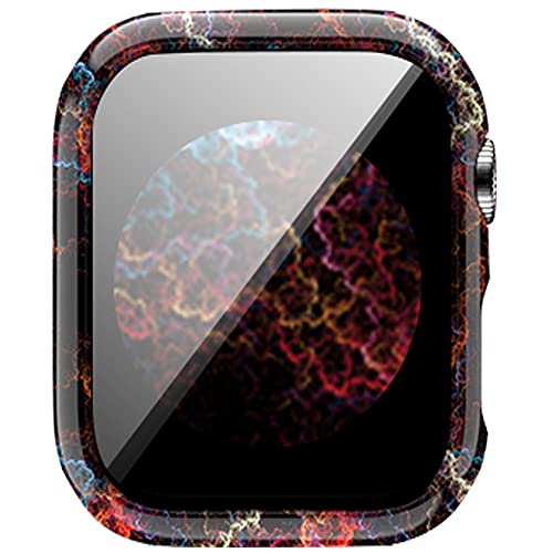 Coque Apple Watch anti-choc avec verre trempé floral anti-rayures