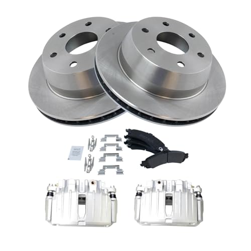 Image of TRQ Rear Brake Pad & Rotor Kit Compatible with 02-06 Cadillac 00-06 Chevrolet GMC