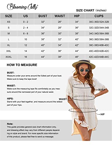 Image of Blooming Jelly Womens Swimsuit Coverups White Chiffon Bikini Swimwear Beach Cover Up Dress Shirt