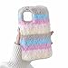 Miagon Coloré Peluche Fourrure Coque pour Samsung Galaxy S21 FE,Kawaii Étui de Protection Hiver Chaud Souple Poilu Doux Housse Cover