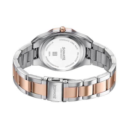 Image of Sonata Jashn with Quartz Analog White Dial IPS /IPRG Strap Women's Wedding Watch - 87121KM02
