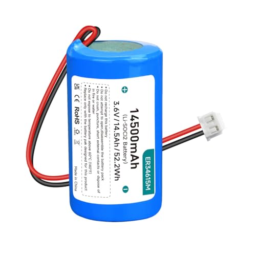 3.6v 14.5ah ER34615M-T1 Batería para Sistemas de Alarma ER34615M/W200, sirène extérieure DSC WT4911/WT8911/ADT, alarmas externas Wireless(No Recargable) (1Pcs)