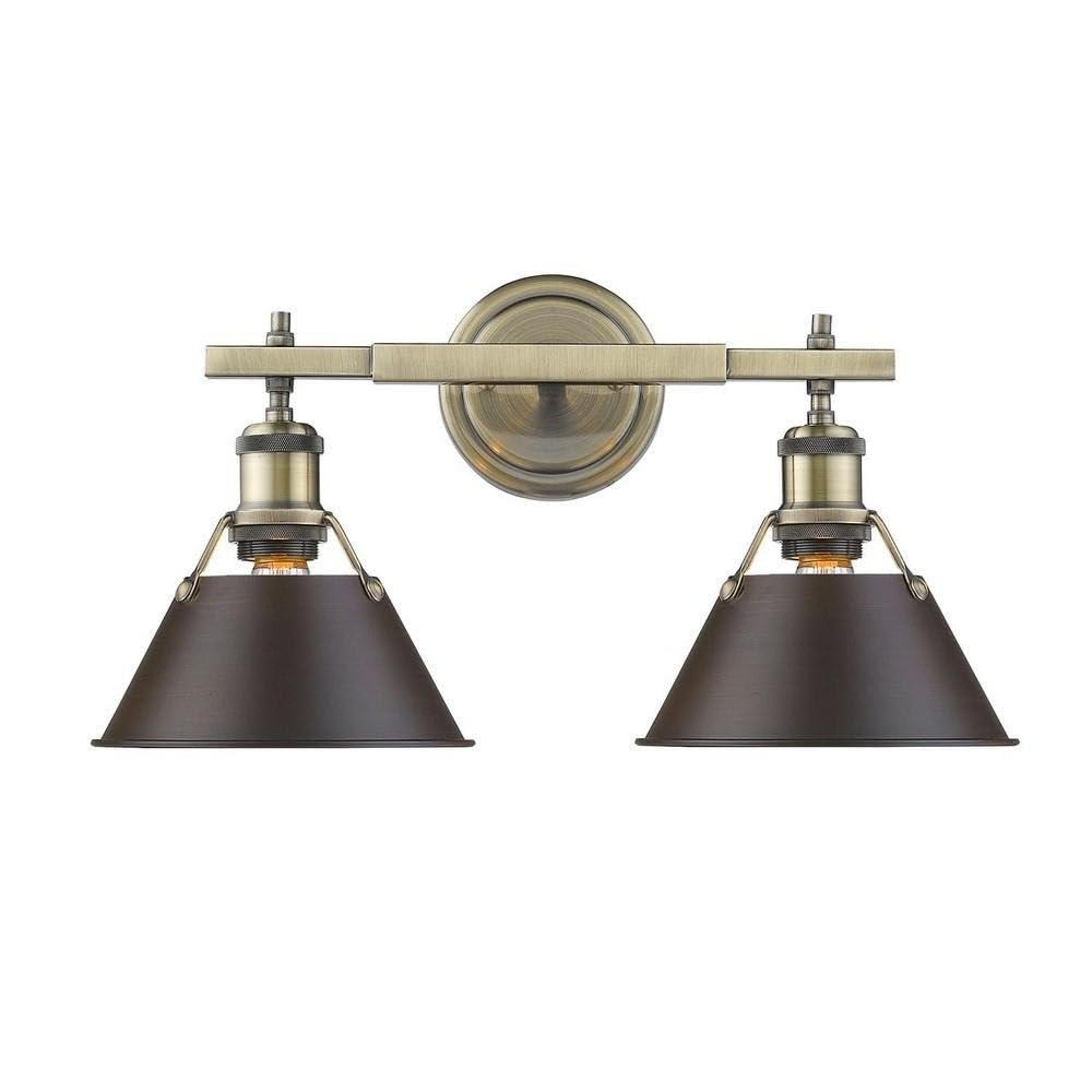 Golden Lighting Orwell 3-Light Aged Brass Bath Vanity