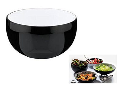 Glasschale 6 L Ø 28 cm schwarz/weiss