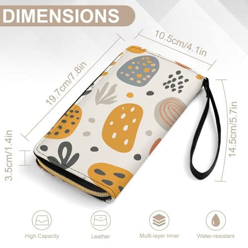 Womens Leather Wallets Warm Color Images Wallet for Women Large Capacity Card Phone Holder Ladies Purse with Wriststrap2