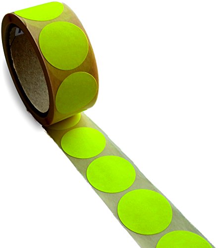 Markierungspunkte, leuchtgelb, 500 Stück auf Rolle, 40 mm Durchm. / Klebepunkte / Haftetiketten