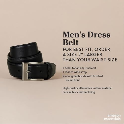 Amazon Essentials Men's Leather Belt, Classic Style2