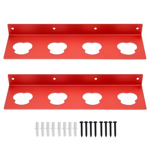 2 Pack Battery Holder for Milwa.....12V Tool Wall Mount for Milwa.....12V Batteries Storage with Accessories Wall Mount Storage Organizer Rack with 4 Slots