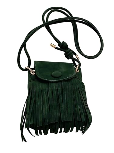 OYOANGLE Women's Boho Fringe Suede Cell Phone Bag