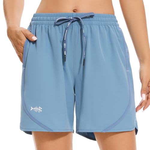 BASSDASH Womens 5 Fishing Shorts UPF 50+ Water Resistant Quick Dry Athletic Hiking Shorts with Pockets FP05W