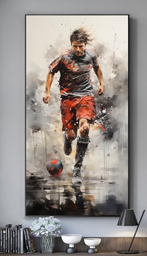 Broderie Diamant Football Grand Format : Créez une Décoration Murale Salon Unique en Famille