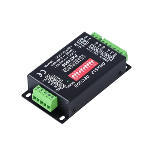 Gundhgstrr Controlador Decodificador DMX512 PX24506, 3 Canales X 3 A, Amplificador, 108 W 216 W, 12 V, 24 V CC, para Tiras de Luces LED RGB.