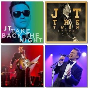 Bingirl Home Decor Silk Poster Pack 4 Pieces Justin Timberlake JT Decoration Music Star 32x32 inch - (80x80cm)