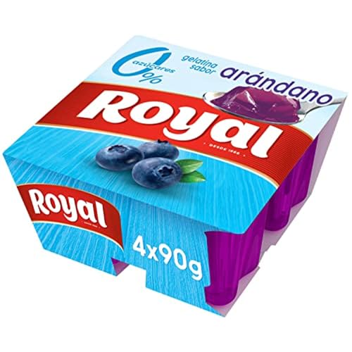 Royal Gelatina Sabor Arándano 0%, Preparado en Polvo Sin Azúcar, Pack 31 g