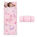 decalsweet Schlafsack Kinder, Weich Kinderschlafsack 150×60cm Schmetterling