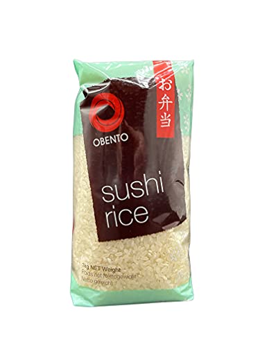 Obento Sushi Reis, Klebreis für Nori-Rollen und andere japanische Sushi Spezialitäten, 1kg (1er Pack)