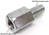Neuer Spiegeladapter zum Umbau von M8 Rechtsgewinde auf M10 Rechtsgewinde.